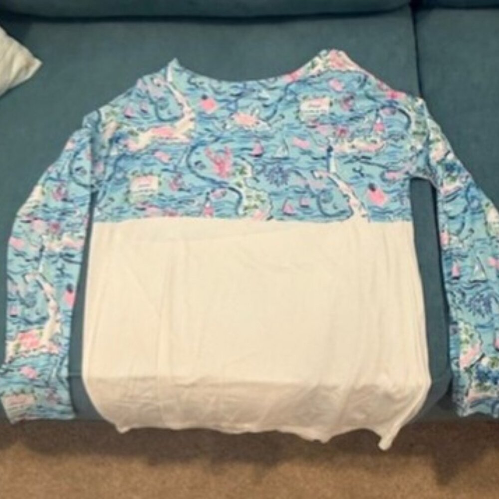 Lilly Pulitizer Cape Cod Design Long Sleeve Shirt - Women's XS